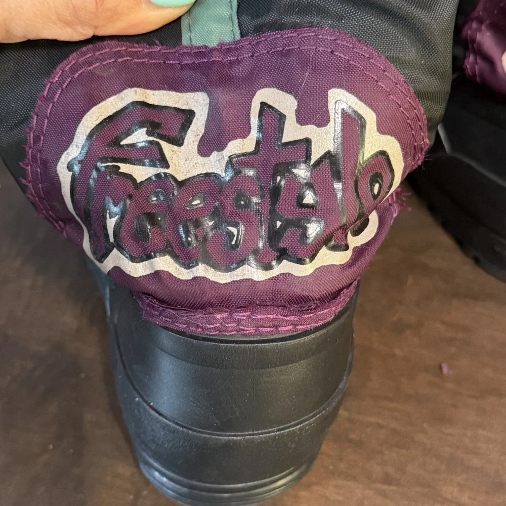 Sorel Kaufman Youth Size 3 Nylon Boots Black Snow Rain Cold Made In Canada
